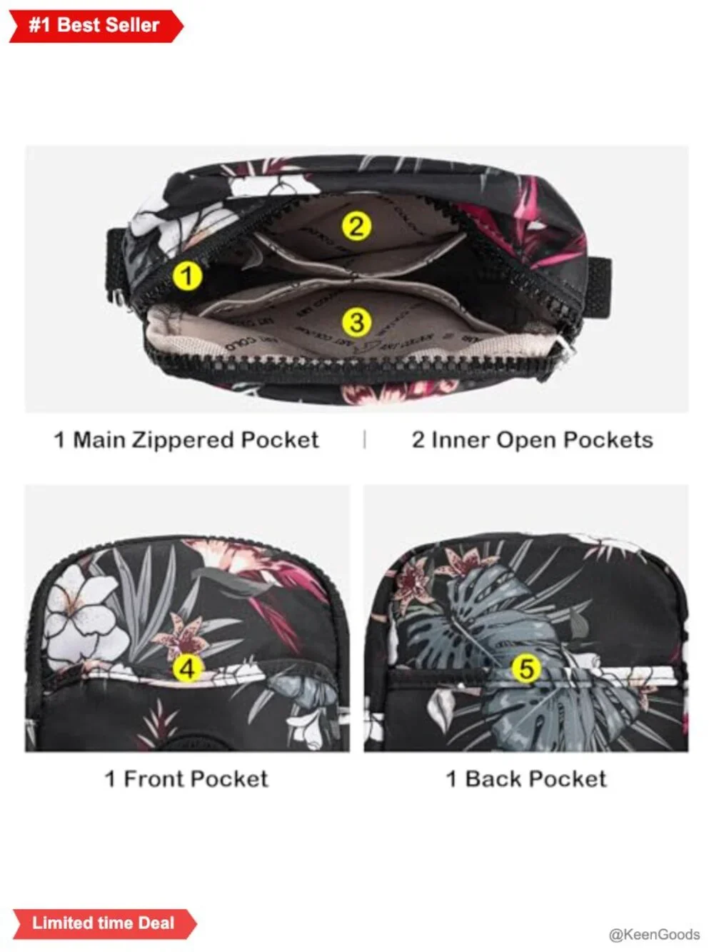 Small Stadium Approved Crossbody Bag Nylon Phone Purse